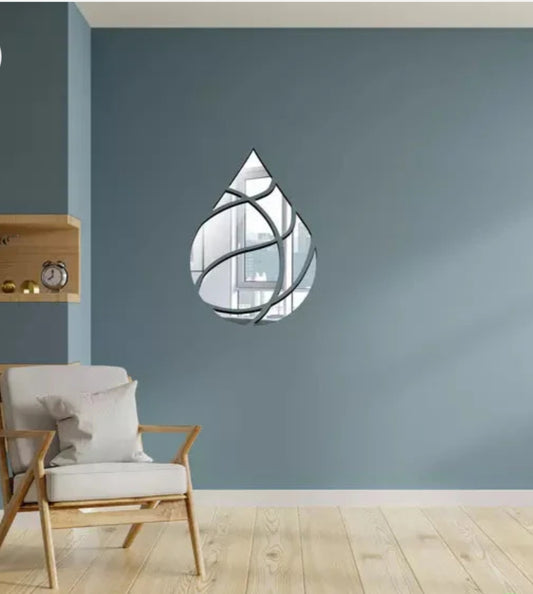 "Modern Teardrop Mirror Wall Art – Decorative Acrylic Design"